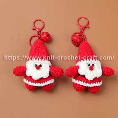 Wholesale Price OEM Manufacturer Personalized Navidad Xmas Decorations Gifts Crafts Custom Design Crochet Knitted Christmas Santa Claus Keychain Factory