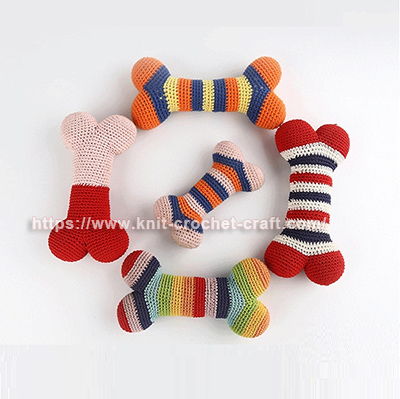 Wholesale from Manufacturer: Hand Crochet Bones, Hand - knitted Dolls for Babies and Bone - shaped Pet Dolls, Crochet Small Toys, 18x9cm