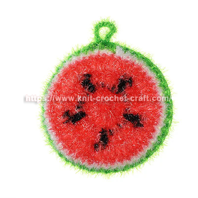 Hand Crochet Watermelon Dish Cloth Scrubber Scrubby